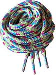 120cm/47" long, Light Multi 5mm Round Strong Heavy Duty Hard Wearing Durable Boot Laces Shoelaces for work boots, Steel Toe Cap Boots, Walking Boots, Hiking Boots,