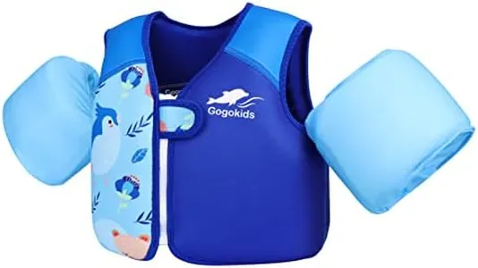 Gogokids Toddler Floaties, Kids Swim Vests for 20-50 lbs Girls and Boys, Pool Float Jackets with Arm Water Wings for 2-6 Year Old Children