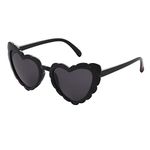 Betsey Johnson Women's Queen of Hearts Sunglasses, Black with Glitter, 53mm