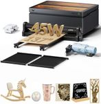 WECREAT Vision Pro 45W Laser Engraver and Cutter with 137” Auto Conveyor Feeder & Rotary Pro, HD Camera & Auto-Lifting, Laser Cutter Cuts 1” Wood, Full Enclosure Laser Engraving Machine for Woodworker