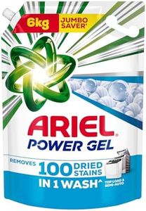 Ariel Power Gel Liquid Detergent for Top Load & Semi Auto – 6kg | Removes 100 Dried Stains in 1 Wash | Faster Dissolving | Long-Lasting Fragrance | Color Protection | At the price of Powders