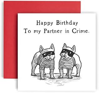 Huxters Birthday Cards for Her - Partner in Crime Gifts for Women Friends - Best Friend Birthday Cards for her Women - Sweet sentiments quote - Funny Birthday cards for mum sister auntie - 148mm