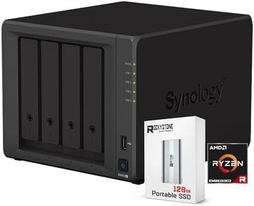 Synology DiskStation DS923+ 4-Bay NAS Enclosure Server, Network Attached Storage, Data Management Solution, AMD Ryzen R1600 Dual-Core up to 3.1 GHz,(16GB DDR4 RAM | NO HDD, SSD), Black