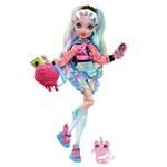 Monster High Doll, Lagoona Blue with Colorful Streaked Hair in Signature Look with Fashion Accessories Pet Piranha Neptuna