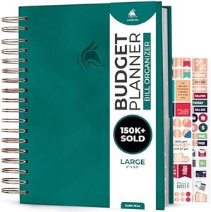 Clever Fox Budget Planner & Monthly Bill Organizer With Pockets. Expense Tracker, Budgeting Journal & Financial Book. Large, 8x9.5" (Dark Teal)