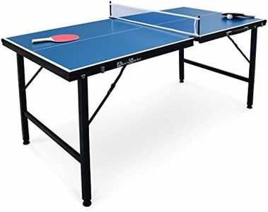 Alice's Garden - Mini Table de ping Pong 150x75cm - Table Pliable Indoor Bleue. avec 2 Raquettes et 3 balles. Valise de Jeu pour Utilisation intérieure. Sport Tennis de Table