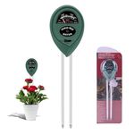 JIYISHIHOU Soil pH Meter 3 in 1 Plant Soil Testing Kit With pH, Light & Soil Moisture Meter For Garden Care, Farm, Lawn, Indoor & Outdoor (No Battery Needed)