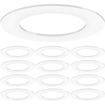 Sunco Lighting 12 Pack White Goof/Trim Ring Fits 4 Inch Recessed Downlights, Outer Diameter 6.7-inch, Inner Diameter 4.25-inch, Durable Plastic Design, Flush Mount to Cover Messy Ceilings