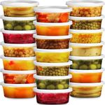 JoyServe Deli Food containers with Lids - 8 oz 60 Sets- Ideal for Food, Snacks, Takeout, Meal Prep - Bulk 1 Cup Small Durable Clear Containers, Stackable, Freezer, Dishwasher & Microwave Safe