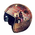 Disco Ball Helmet | Disco Ball Hats | Glitter Mirr-or Ball Helmet with Retractable Visor | Washable Liner Glass Disco Helmets | Stunning Disco Ball Helmets for DJ Club Stage Bar Dance