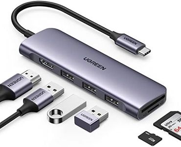 UGREEN Revodok 106 Hub USB C 6 En 1 Adaptador USB C a HDMI 4K 3 Puertos USB 3.0 Lector Tarjeta SD TF USB C Dock Compatible con MacBook Pro Air M3 M2 M1, iPad Pro Air, iPhone 16 Plus Pro MAX (Gris)