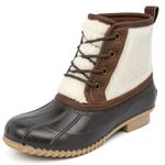 LONDON FOG Womens Winley Duck Boot, Natural/Brown, 6 UK