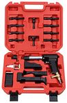 HRH-3X-777 DELUXE AIR HAMMER KIT FOR SOLID & TUBULAR RIVETS. INCLUDES: 4 BUCKING BARS, 4 CUPPED UNIVERSAL HEAD BITS & 4 OFFSET UNIVERSAL HEAD BITS (3/32", 1/8", 5/32" & 3/16")