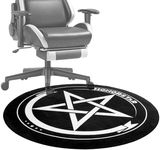 Honorstar Office Chair Mat for Carpet and Hardwood Floor Gaming Chair Mat Round 100 x 100cm Carpet Protector Chair Mat for Office Chair Floor Mat Anti Slip for Home Office Gaming Room Black-A