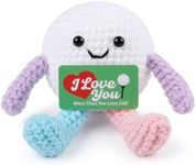 Vkeyinf Funny Positive Crochet Golf, Handmade Cute Knitted Golf Ball Plush with Encouragement Message, Emotional Support Inspirational Ball Gift for Dad Coach Coworker Office or Desk Decor