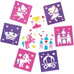 Baker Ross AR939 Fairy Princess Stencil Set for Arts and Crafts — Novelty Toys for Kids, Perfect Party, Loot or Prize Bag Filler (Pack of 6)