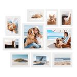 SANGMUCEN 10 Pack Picture Frames Collage Wall Decor, Picture Frame Set with Two 8x10, Four 5x7, and Four 4x6, Gallery Wall Frame Set, White ZXK001W