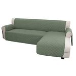 Easy-Going Microfiber Sofa Slipcover L Shape Sofa Cover Sectional Couch Cover Chaise Lounge Cover Reversible Cover Furniture Protector Cover For Pets Kids Dog Cat(X-Large,Greyish Green/Greyish Green)