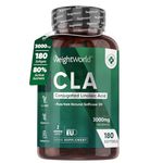 CLA Supplement 3000mg - 180 High Strength Softgels - 80% Active Isomers Conjugated Linoleic Acid from Safflower Oil - Pre Workout Diet Supplement (Alternative of L-Carnitine) for Men & Women