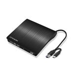 JOYIN-BURN External 6X Blu-ray Player DVD CD Writer USB 3.0 USB C 3D Blu-ray Player Drive CD DVD Burner for iMac MacBook Laptop PC Windows 11/10/8/7, Linux, Mac OS