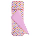 Wildkin Kids Plush Nap Mat for Toddler Boys and Girls, Ideal for Daycare and Preschool, Features Attached Blanket, Velour Wild Bunch Nap Mat Sack Measures 57.5 x 20 x 1.5 Inches, BPA-Free(Pink Hearts)