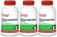 Schiff Glucosamine 1500mg Plus MSM and Hyaluronic Acid, 150 Tablets - Joint Supplement (Pack of 3)