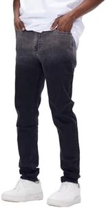 Mens Jeans Slim Fit Stretch Tapered Leg Jeans for Men Denim Pants Grey Color Gradient 36