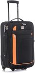 ATX Luggage 55x35x20cm Cabin Suitcase Super Lightweight Small Suitcase Approved for 100+ Airlines Including EasyJet, Ryanair, British Airways & Virgin Atlantic (Black/Orange, 21 Inches, 48 Liter)