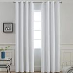 Yakamok Blackout Thermal Insulated Window Treatment Curtain Panels Set of 2,Greyish White,52" Wide x 96" Long, 2 Tie Backs Included