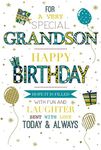 Cherry Orchard Very Special Grandson Birthday Card from Presents & Balloons- Foil & Embossed Finish