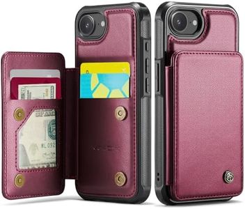 Vinich for iPhone 16e Wallet Case with Card Holder, RFID Blocking Credit Slots Kickstand Shockproof Phone Cover for Women Men, Red