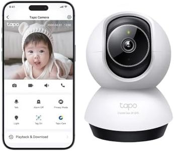 Tapo TP-Link AI Smart Home Security Wi-Fi Camera, Baby Monitor, 2K, 4MP, Free Smart AI Detection/Tracking/Notification, Night Vision, Two-Way Audio, Sound & Light Alarm, SD Card Slot (TC72)