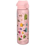 Ion8 500ml Water Bottle, BPA Free, Leakproof, Dishwasher Safe, Easy Open, Secure Lock, Clear Drinks Bottle for Boys & Girls, Small Gym Sports Drinking Water Bottle 500ml, Pink, Funny Birds Design
