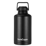 InstaCuppa Insulated Water Bottle 2000 mL, Double-Wall Thermosteel Flask, Vacuum Insulated Stainless Steel | Retains Hot and Cold Temperatures, Black