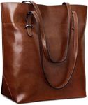 S-ZONE Vintage Genuine Leather Tote Shoulder Bag Handbag Big Large Capacity Upgraded 2.0