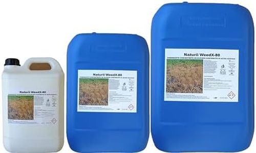 Erbicida concentrato WeedX-80, ad alto contenuto di acido acetico per viottoli e infestanti… (25, Chilogrammi)