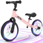 WETIFY Colorful Lighting Balance Bike 2 Year Old, 2-5 Year Old Toddler Balance Bike, No Pedal Bikes with Adjustable Handlebar & Seat, 2 3 4 5 Year Old Boy Girls Birthday Gifts Toys.