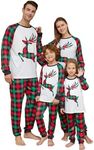 ZYUPHY Christmas Pajamas for Family Matching Set Xmas PJs Family Set Holiday Sleepwear for Men Women, Red-green Elk, Small