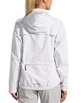 WILLIT Women's Running Cycling Jackets Rain Waterproof Jackets Lightweight Windbreaker Hiking Jacket Packable White S