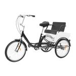 UESUENYENS 20Inch Adult Tricycle 3 Wheel Bicycle Trike Bike with Shopping Basket & Child Seat