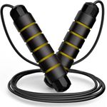 ABB INITIO GYM Skipping Rope Men and women and Children Exercise Rope for Exercise Workout & Weight LossTangle Free Jumping Rope for Kids (Yellow-Black)
