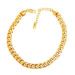 U7 Anklets for Women Gold 7MM Wide Curb Cuban Chain 18K Gold Plated Cuban Link Ankle Bracelets Chunky Foot Jewelry 22-27cm