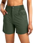 Viodia Women's 5" Hiking Golf Shorts with Pockets High Waist Stretch Cargo Short Shorts for Women Casual Summer Olive