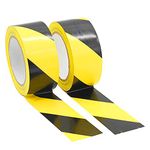 Black & Yellow Floor Hazard Marking Tape, 2" x 36 yds x 5.9mil 2 Pack, Stair Safety Warning Tape for Caution, BOMEI PACK