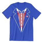 USA Tuxedo 4th of July Patriotic Men's T-Shirt, Small, Royal