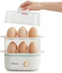 KAWU Double-layer Egg Cooker, Fast Electric Egg Boiler, Small Breakfast Machine, Safe and Easy to Operate, can Accommodate 12 Eggs, Suitable for RV Travel, Steamed Corn and Bread in Hotels