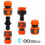 Garden Hose Connectors and Fittings Set, Tap Hose Pipe Connector Set - Outside Tap Connector for Hose, Water Hose to Tap Connectors Adapter for Tap 3/4'' 1/2'', Double Male Hose Connector Fittings