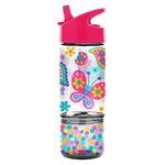 Stephen Joseph Sip and Snack Bottle - Butterfly Design, Kids Drinkware, Snack Container, Portable Beverage Bottle, Child-Friendly, Leak-Proof Lid, Reusable, BPA-Free, Sipper