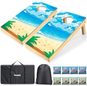 Pennpliy 2 ft x 1 ft Cornhole Board Set, Cornhole Sets with 8 Bean Bags for Corn Hole Game, 2 Cornhole Boards with Carrying Case for Lawn, Yard, Outdoor Cornhole Boards Toss Game Sports