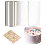 Cyimi Cake Collars 6 x 394inch, Transparent Cake Rolls, Acetate Cake Collars, Mousse Cake Clear Acetate Sheets for Chocolate Mousse Baking, Cake Decorating,12 Stickers Included